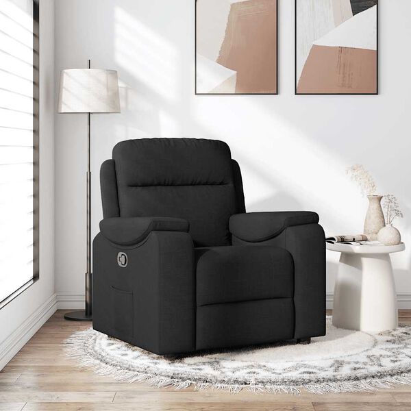 vidaXL Fauteuil inclinable Noir Tissu