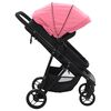 vidaXL Poussette/Landau b&eacute;b&eacute; 2-en-1 Rose et noir Acier