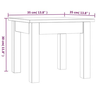 vidaXL Table basse Noir 35x35x30 cm Bois massif de pin