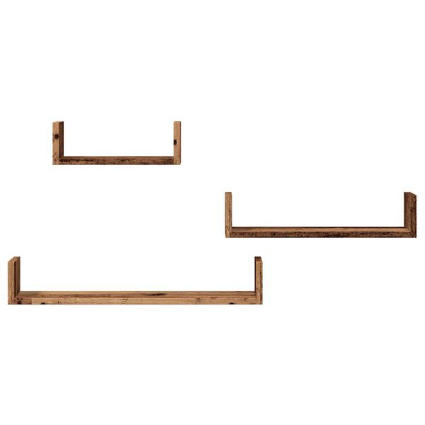 vidaXL Étagères murales 3 pcs vieux bois bois d'ingénierie