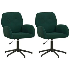 vidaXL Chaises de bureau pivotantes 2 pc 54 x 55 x 90 cm Vert fonc&eacute;