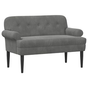 vidaXL Canap&eacute; love seat avec capitonnage en boutons Gris fonc&eacute; Velours