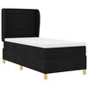 vidaXL Lit &agrave; ressorts avec matelas Noir 200 x 90 cm tissu