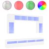 vidaXL Ensemble de meubles TV muraux 8 pcs avec lumi&egrave;res LED blanc