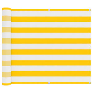 vidaXL &Eacute;cran de balcon Jaune et blanc 100 x 800 cm Tissu Oxford