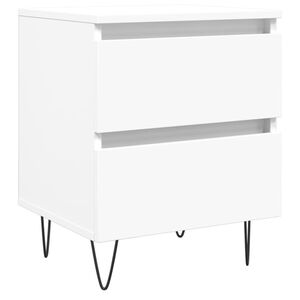 vidaXL Table de chevet Blanc 40x35x50 cm Bois d&rsquo;ing&eacute;nierie