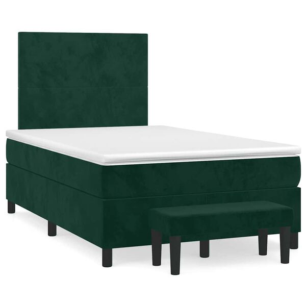vidaXL Sommier &agrave; lattes de lit et matelas Vert fonc&eacute; 120x200cm Velours