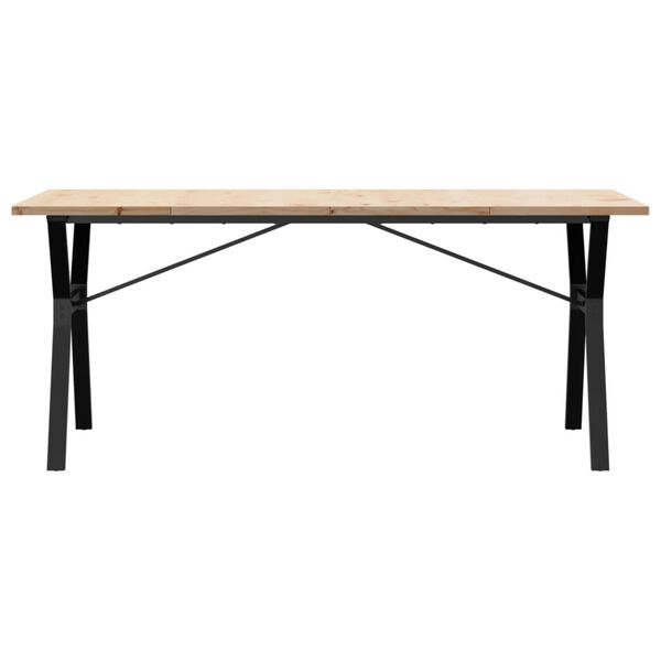 vidaXL Table &agrave; manger cadre en Y 180x90x75,5 cm bois pin massif acier