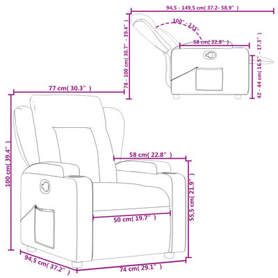 vidaXL Fauteuil inclinable Marron Tissu