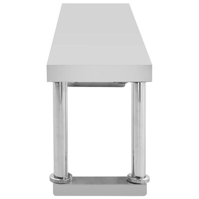 vidaXL Table de travail de cuisine avec étagère 120x60x120 cm Inox