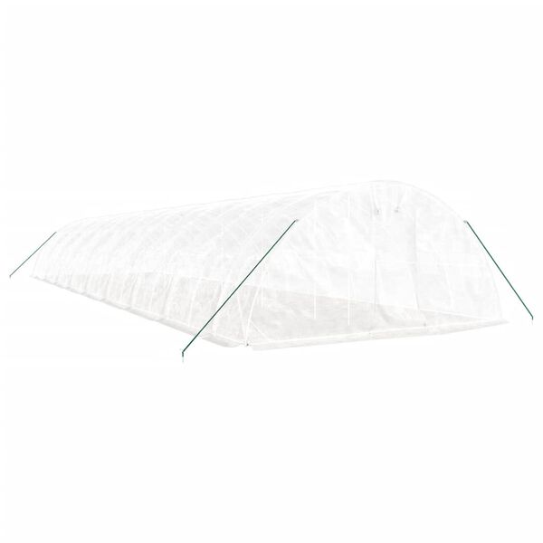 vidaXL Serre avec cadre en acier blanc 90 m&sup2; 18x5x2,3 m