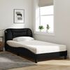 vidaXL Lit avec matelas Hvar noir 100x200 cm tissu