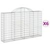 vidaXL Paniers à gabions arqués 6 pcs 200x30x120/140 cm Fer galvanisé