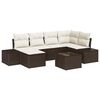 vidaXL Ensemble de canap&eacute; de jardin 7 pc Marron et Cr&egrave;me polyrotin