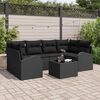 vidaXL Ensemble de canap&eacute; de jardin avec coussin 7 pcs Noir