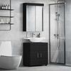 vidaXL Ensemble de mobilier de salle de bain avec &eacute;tag&egrave;re TULUM Noir
