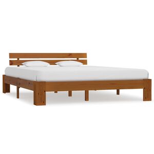 vidaXL Cadre de lit sans matelas marron miel 160x200cm bois pin massif
