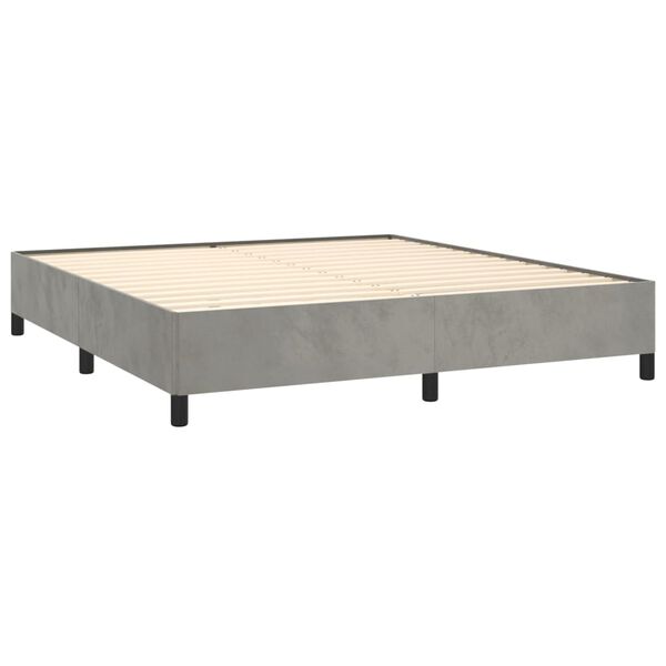 vidaXL Sommier &agrave; lattes de lit et matelas Gris clair 180x200cm Velours