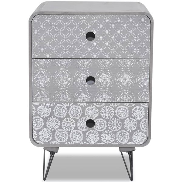 vidaXL Armoire latérale avec 3 tiroirs Gris