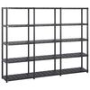vidaXL &Eacute;tag&egrave;re de rangement &agrave; 5 niveaux Noir 213x38x170 cm Plastique
