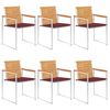 vidaXL Chaises de jardin lot de 8 avec coussins Bois de teck massif