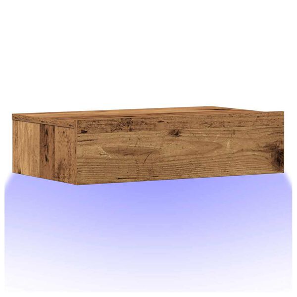 vidaXL Table de chevet vieux bois 60x35 cm bois d'ingénierie