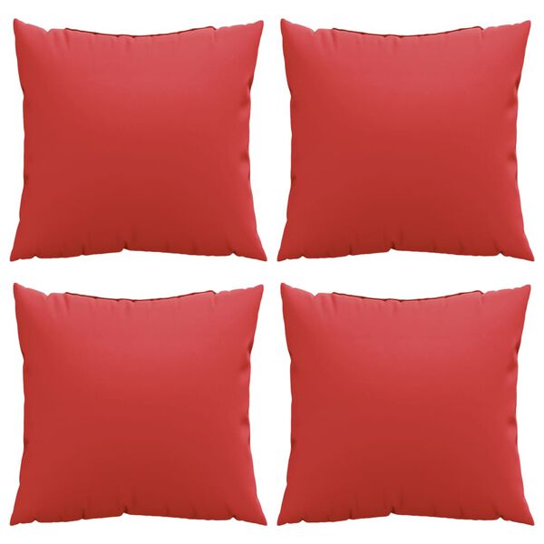 vidaXL Coussins de canap&eacute; lot de 4 rouge 60x60 cm tissu