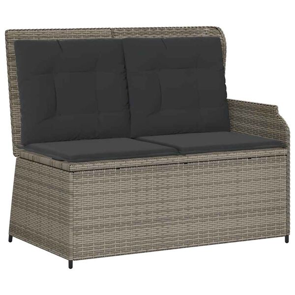 vidaXL Salon de jardin 3 pcs avec coussins Gris Résine tressée