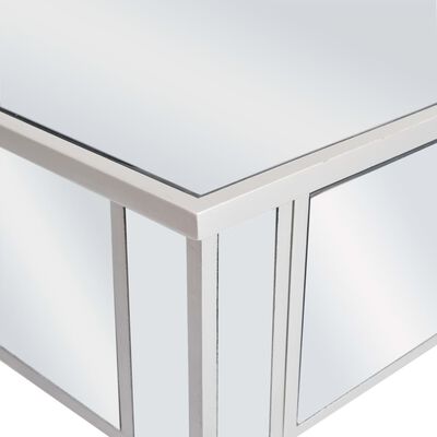 vidaXL Table console miroir MDF et verre 106,5 x 38 x 76,5 cm
