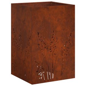 vidaXL Cache-pot de jardin Rouill&eacute; 50 x 50 x 75 cm Acier patin&eacute;