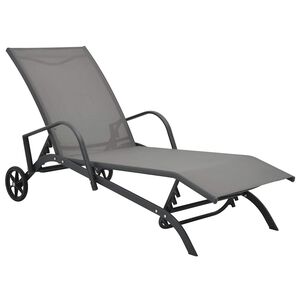 vidaXL Chaise longue Acier et textil&egrave;ne