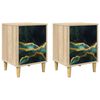 vidaXL Table de chevet WIJHE 2 pc Ch&ecirc;ne Sonoma 36 x 33 x 50 cm