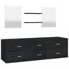 vidaXL Ensemble de meubles salle de bain 5 pcs noir bois d'ing&eacute;nierie