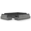vidaXL Salon de jardin 12 pcs avec coussins Gris R&eacute;sine tress&eacute;e