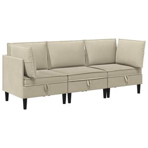 vidaXL Ensemble de meubles pour le salon 3 pc Sable Tissu