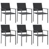 vidaXL Chaises de jardin lot de 6 noir 54x62,5x89 cm r&eacute;sine tress&eacute;e