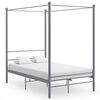 vidaXL Cadre de lit &agrave; baldaquin sans matelas gris m&eacute;tal 120x200 cm