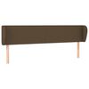 vidaXL T&ecirc;te de lit avec oreilles Marron fonc&eacute; 183x23x78/88 cm Tissu