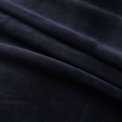 vidaXL Rideaux occultants avec anneaux 2 pcs Velours Noir 140x175 cm