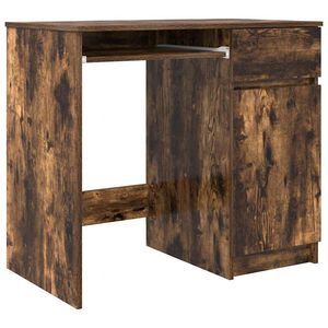 vidaXL Bureau ch&ecirc;ne fum&eacute; 86x49x76 cm bois d'ing&eacute;nierie