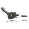 vidaXL Fauteuil de massage inclinable repose-pieds gris et noir tissu