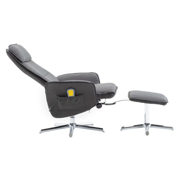 vidaXL Fauteuil de massage inclinable repose-pieds gris et noir tissu