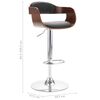 vidaXL Tabouret de bar Contreplaqué et tissu gris