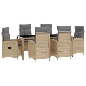 vidaXL Ensemble de repas ext&eacute;rieur 7 pcs Beige et Gris clair