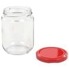 vidaXL Pots &agrave; confiture avec couvercle rouge 96 pcs Verre 230 ml