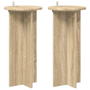 vidaXL Support de Plante 2 pi&egrave;ces Ch&ecirc;ne Sonoma 29,5 x 29,5 x 60 cm