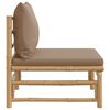 vidaXL Canap&eacute; central de jardin avec coussins taupe bambou