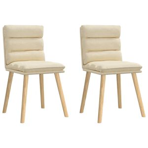 vidaXL Chaises &agrave; manger lot de 2 cr&egrave;me tissu