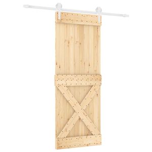 vidaXL Porte coulissante 80 x 210 cm Bois de pin massif (non trait&eacute;)