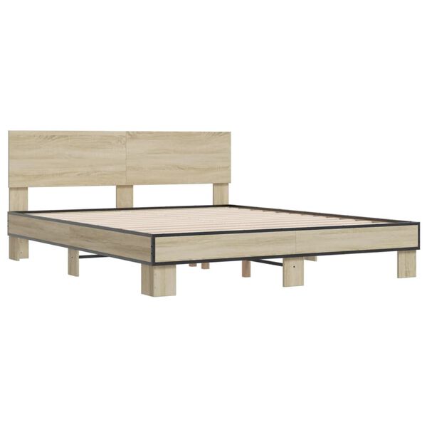 vidaXL Cadre de lit sans matelas chêne sonoma 160x200 cm